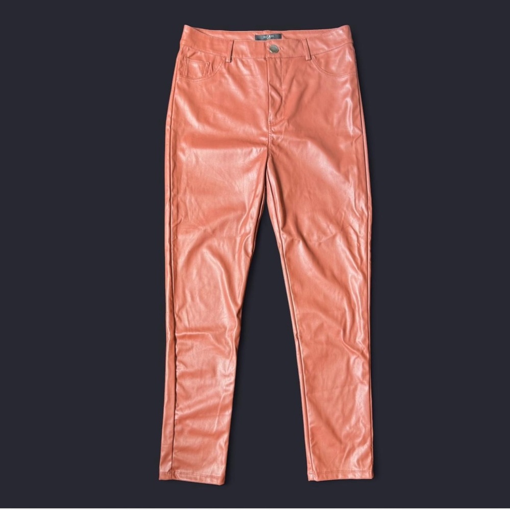 Brown faux leather pants